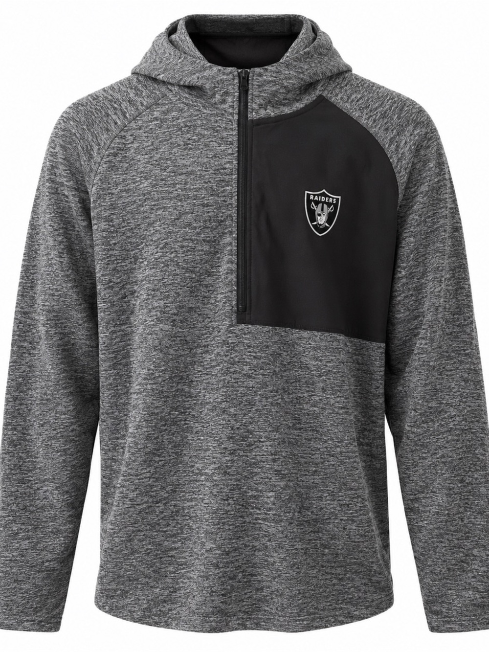 Raiders Gray and Black Performance Hoodie